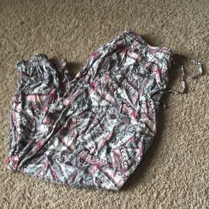 H & M fabric flowy pants with ankle elastics